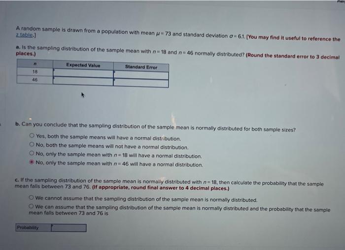 Solved ner A random sample is drawn from a population with | Chegg.com