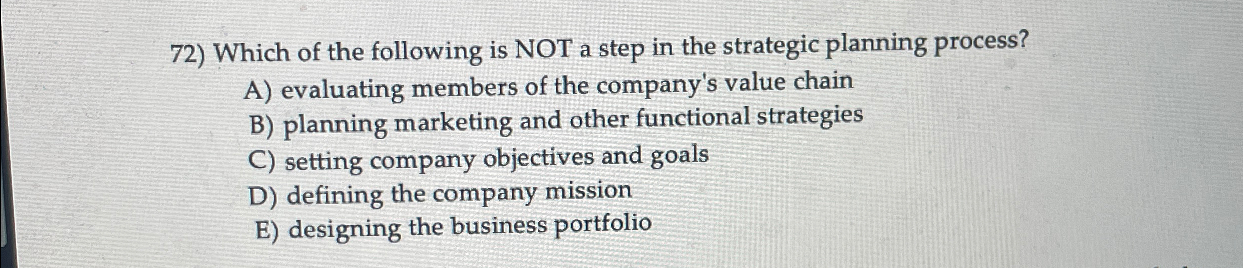 Solved Which of the following is NOT a step in the strategic | Chegg.com