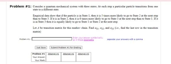 Solved Problem #1: Consider a quantum mechanical system with | Chegg.com