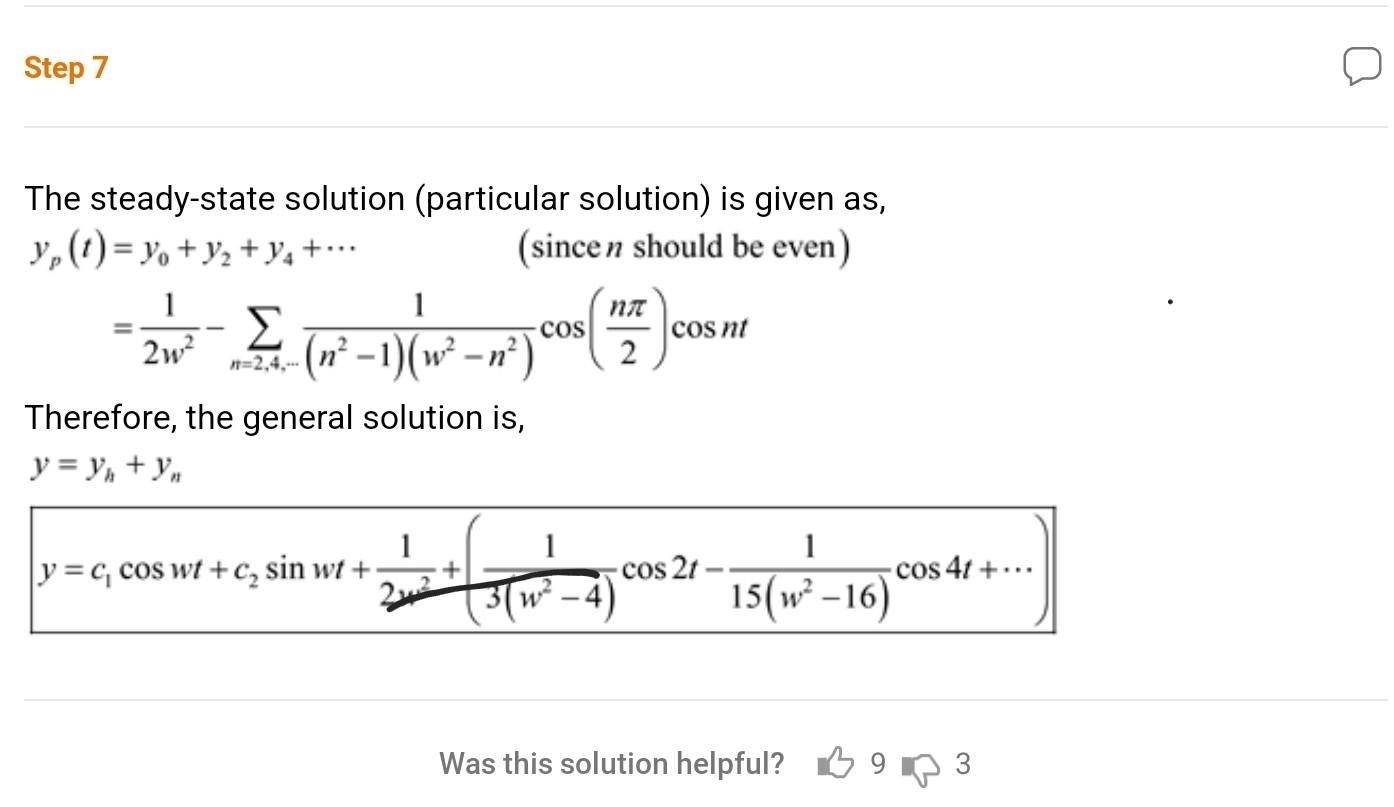 Solved Find a general solution of the ODE y′′+ω2y=r(t) with | Chegg.com