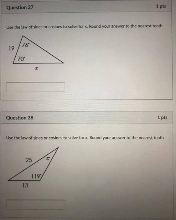 Solved Question 14 1 pts Find the value of each variable | Chegg.com