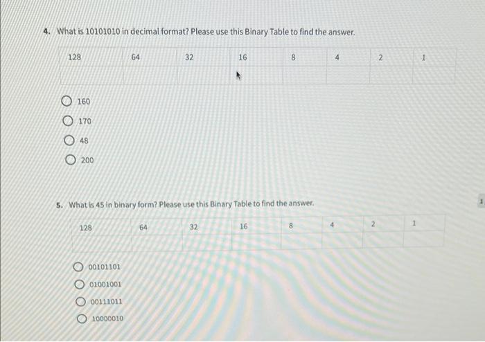 Solved 4. What is 10101010 in decimal format? Please use | Chegg.com