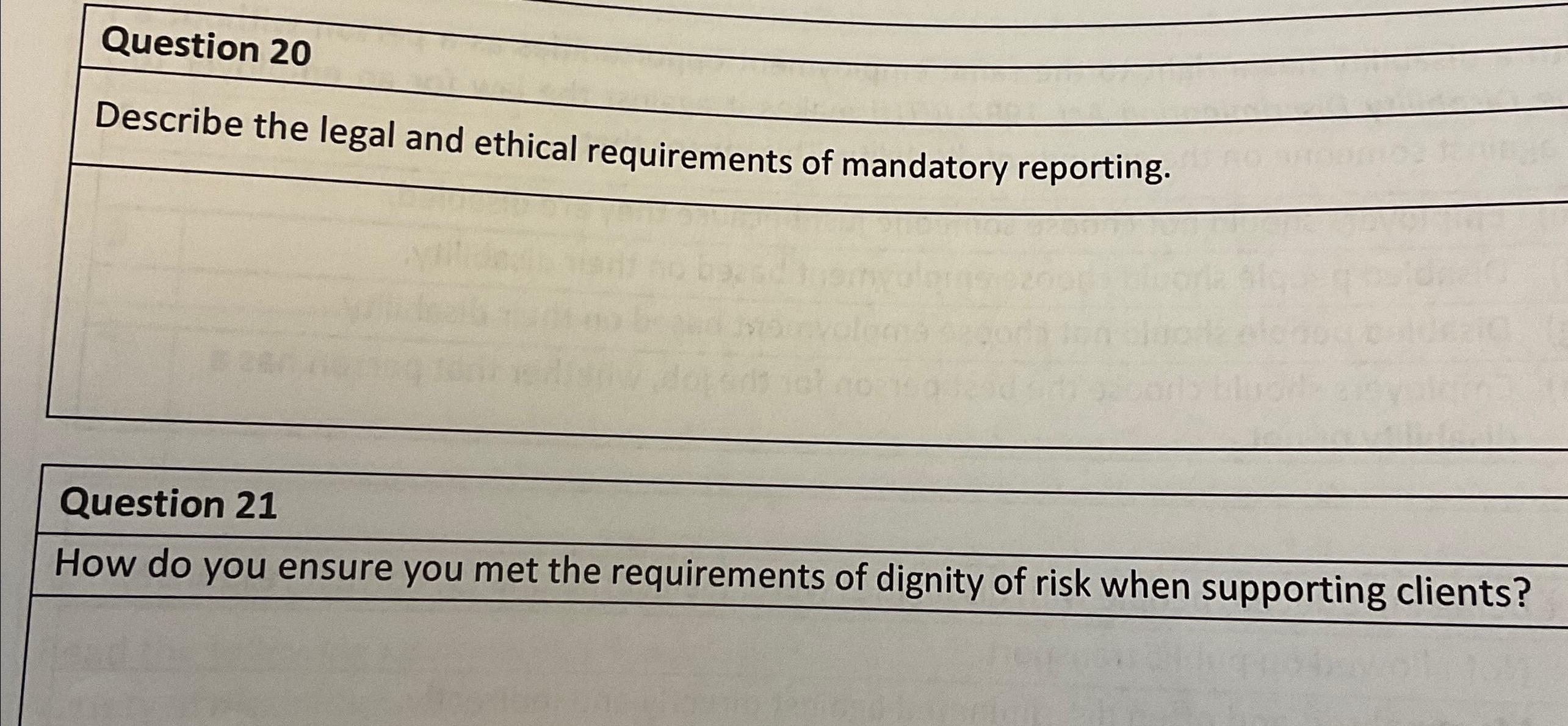 Solved Question 20Describe the legal and ethical | Chegg.com