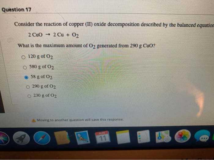 Solved Question 17 Consider The Reaction Of Copper Ii 0786