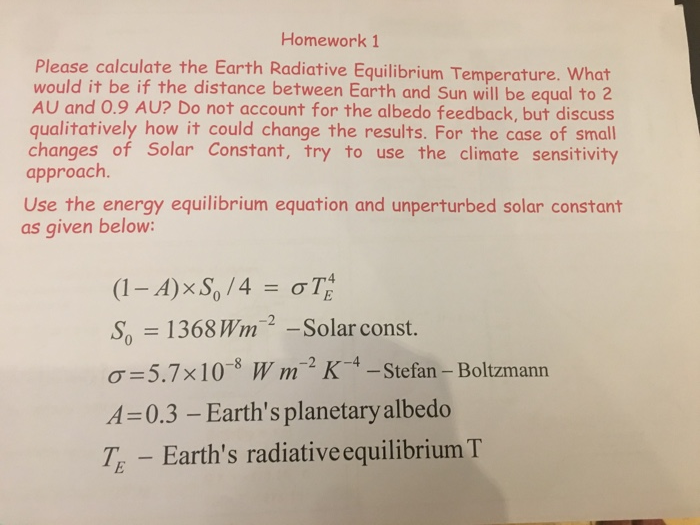 Radiative Equilibrium Temperature Equation - Tessshebaylo