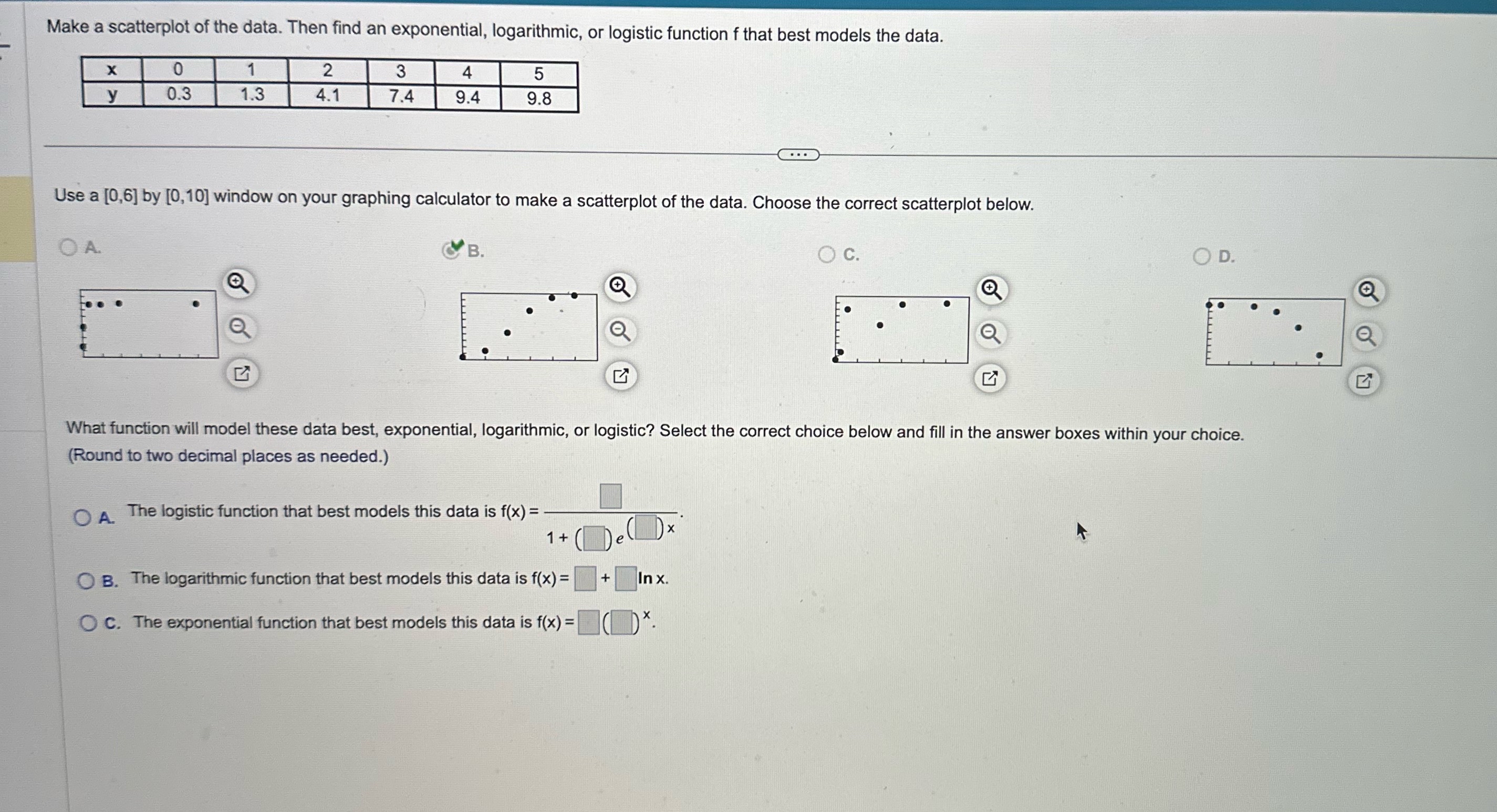 Solved Make a scatterplot of the data. Then find an | Chegg.com