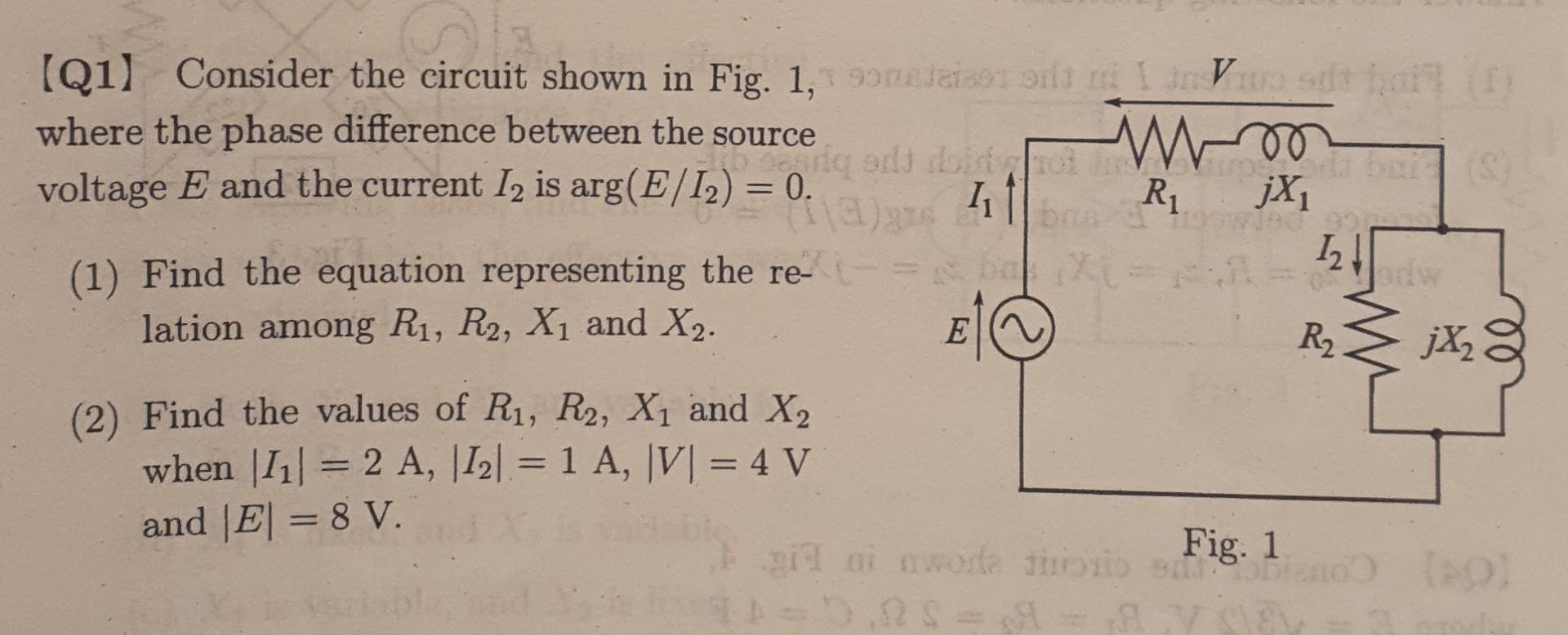 Solved [Q1]Consider the circuit shown in Fig. 1, where the | Chegg.com