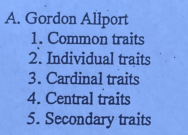 Solved Gordon Allport define:1. ﻿Common traits2. ﻿Individual | Chegg.com