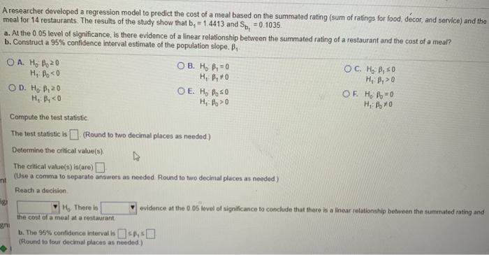 Solved A researcher developed a regression model to predict | Chegg.com