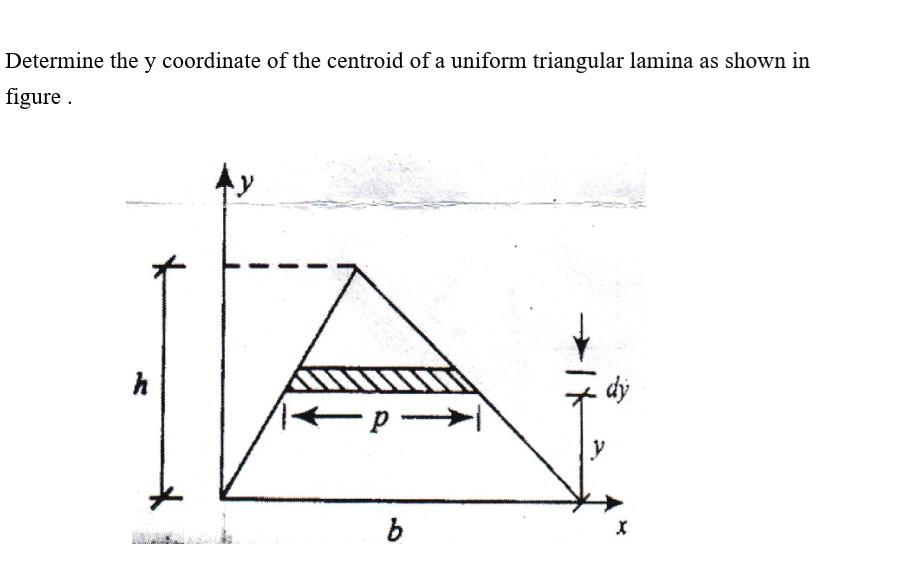 Solved Determine the y coordinate of the centroid of a | Chegg.com