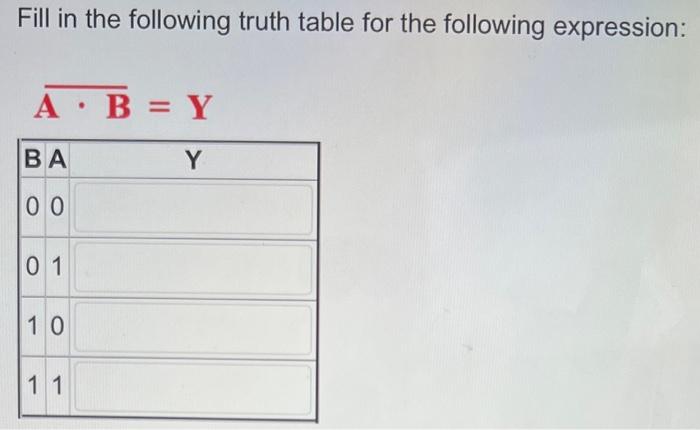 Solved Fill in the following truth table for the following | Chegg.com