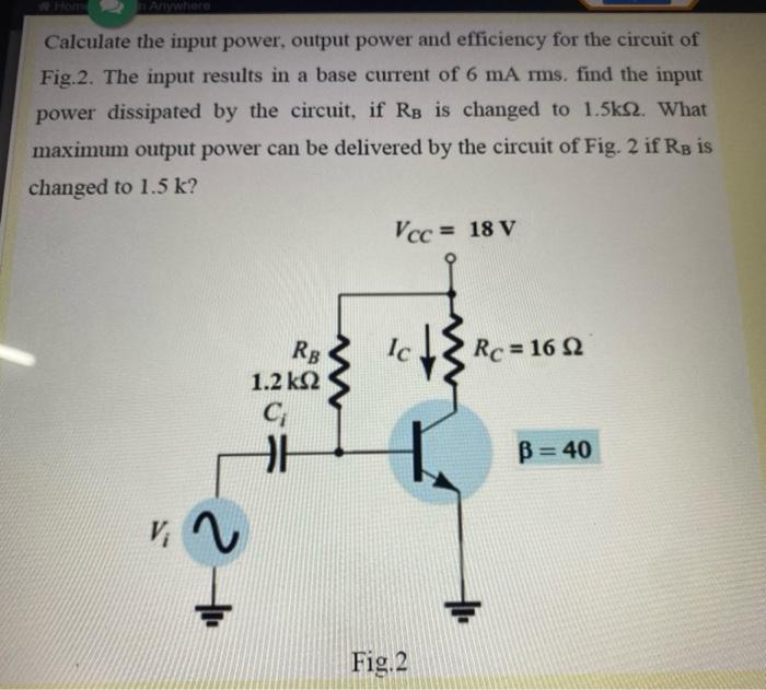 Solved Calculate The Input Power, Output Power And | Chegg.com