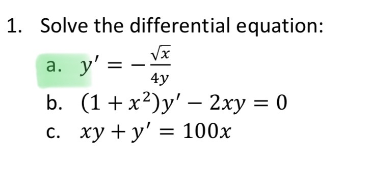 Solved Solve the differential | Chegg.com