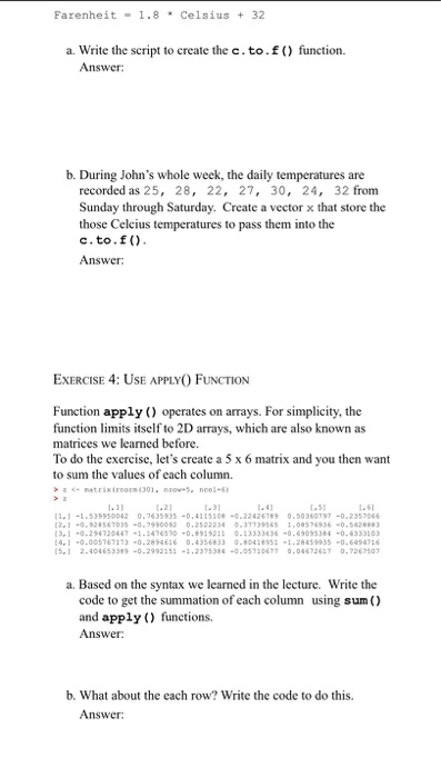 Solved EXERCISE 1: CREATE A SUMMATION AND SQUARE FUNCTION | Chegg.com