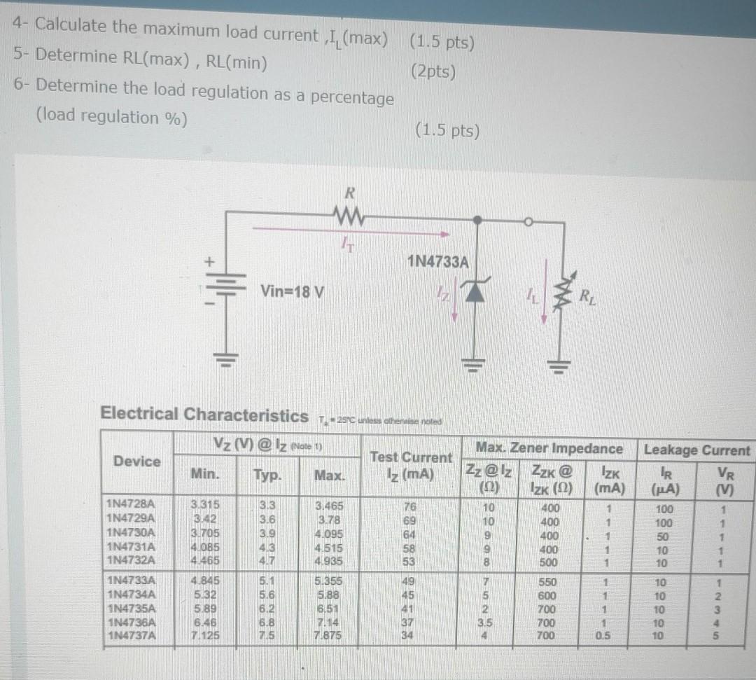 Solved 4- Calculate the maximum load current ,I (max) (1.5 | Chegg.com