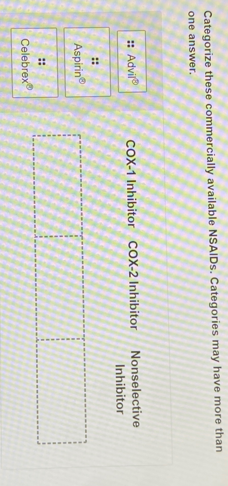 Solved Categorize these commercially available NSAIDs. | Chegg.com