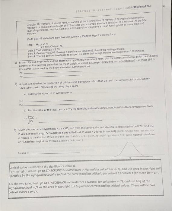 Solved Chapter 8 Example: A simple random sample of the | Chegg.com