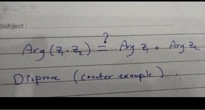 Solved Arg(z1⋅z2)Argz1?+Argz2 | Chegg.com