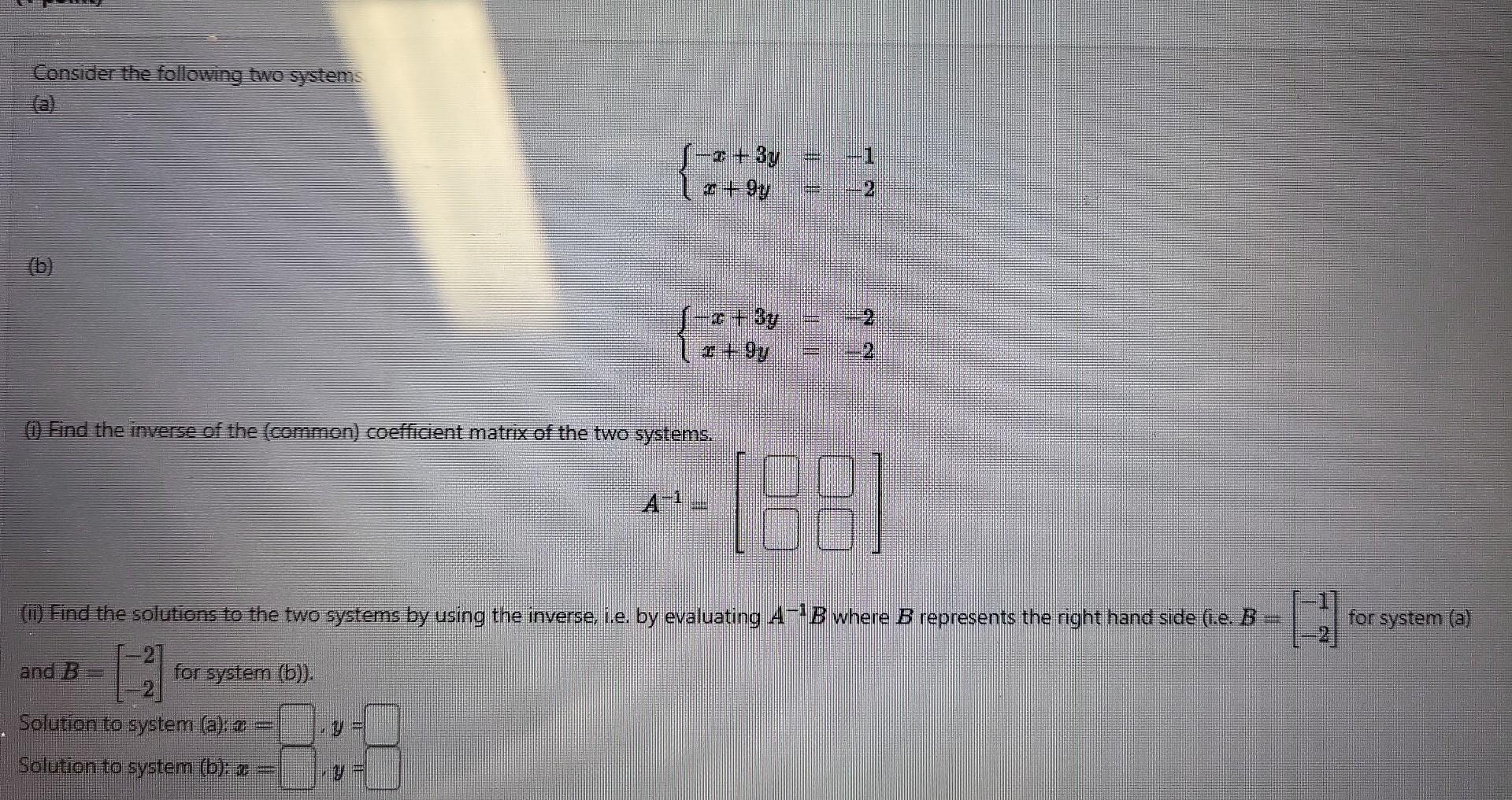 Solved Consider The Following Two Systems (a) | Chegg.com