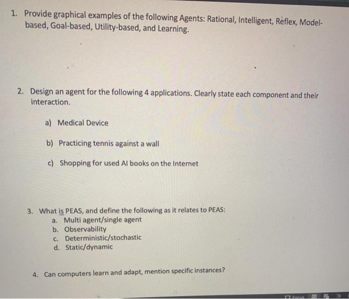 Solved 1 Provide Graphical Examples Of The Following Chegg Com