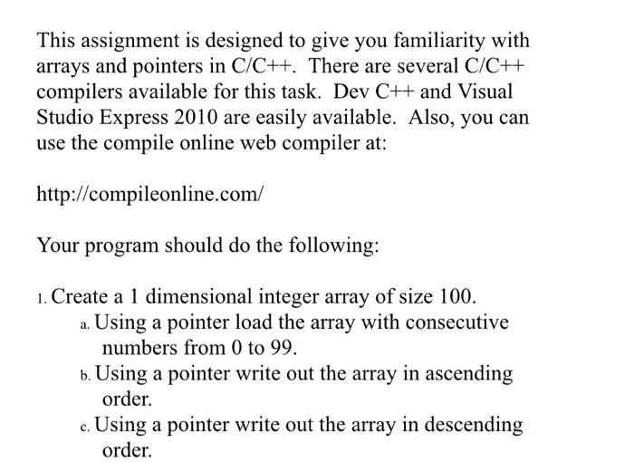 Solved This Assignment Is Designed To Give You Familiarity Chegg Com