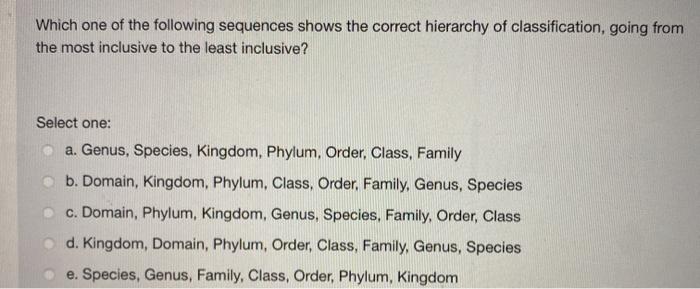 Solved Which one of the following sequences shows the | Chegg.com
