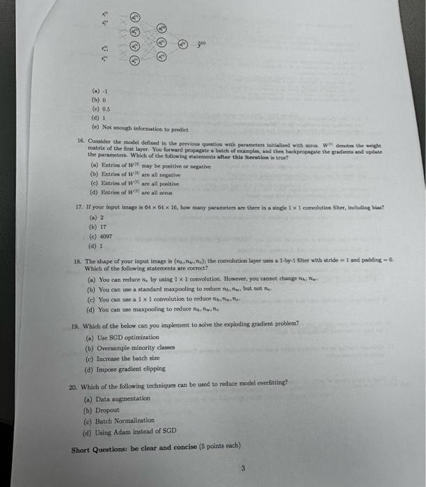 Solved (a) −1 (b) 0 (c) 0.5 (d) 1 (e) Not enough information 