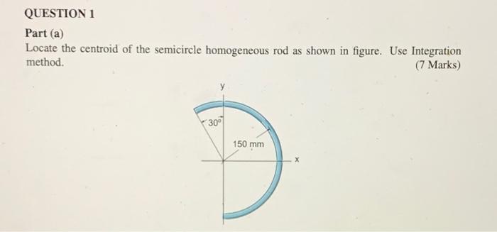 Question 1 Part A Locate The Centroid Of The Chegg Com