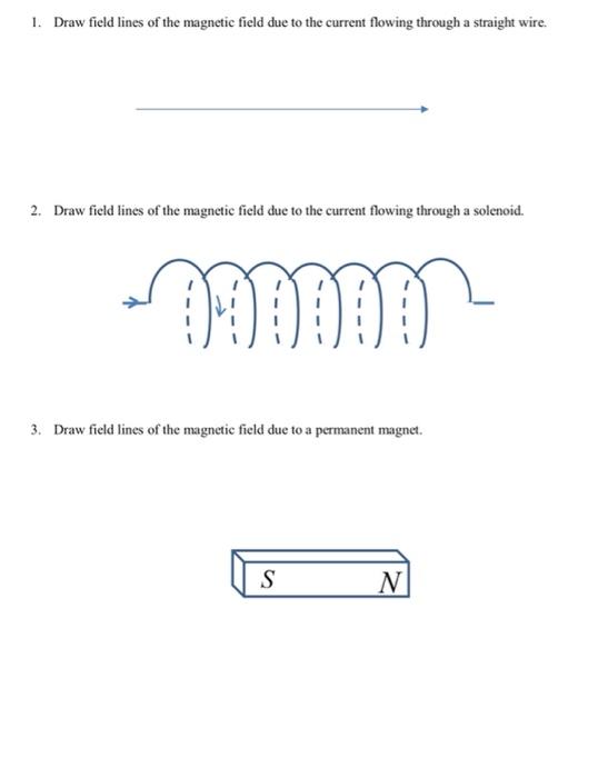 Solved 1. Draw field lines of the magnetic field due to the | Chegg.com