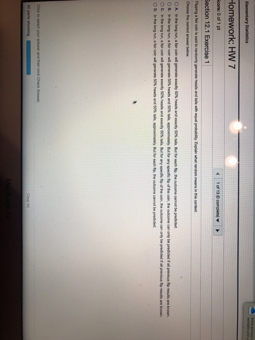 Elementary statistics homework answers image