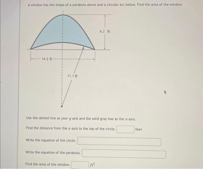 Solved A window has the shape of a parabola above and a | Chegg.com
