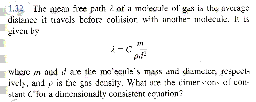 mean free path of gas molecules is