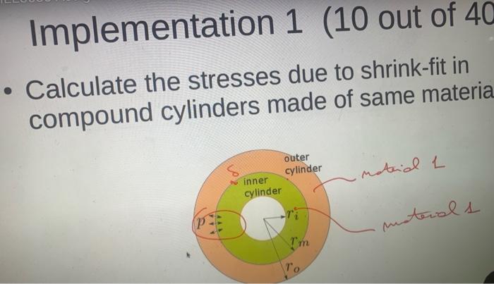 Solved calculate the stresses due to shrink-fit in compound | Chegg.com