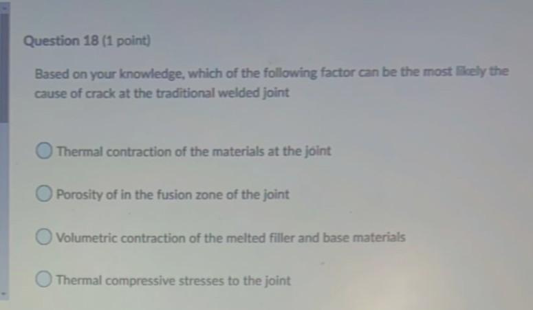 Solved Question 18 (1 point) Based on your knowledge, which | Chegg.com