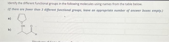 Solved Identify the different functional groups in the | Chegg.com
