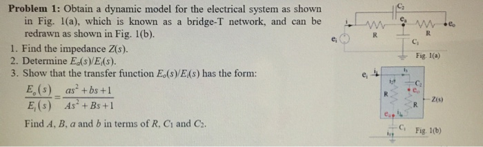 Solved Fig. 1) Problem 1: Obtain a dynamic model for the | Chegg.com