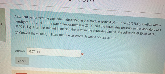 Solved A student performed the experiment described in this | Chegg.com