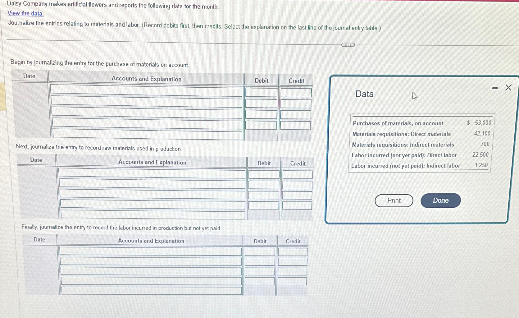 Solved Daisy Company makes artificial flowers and reports
