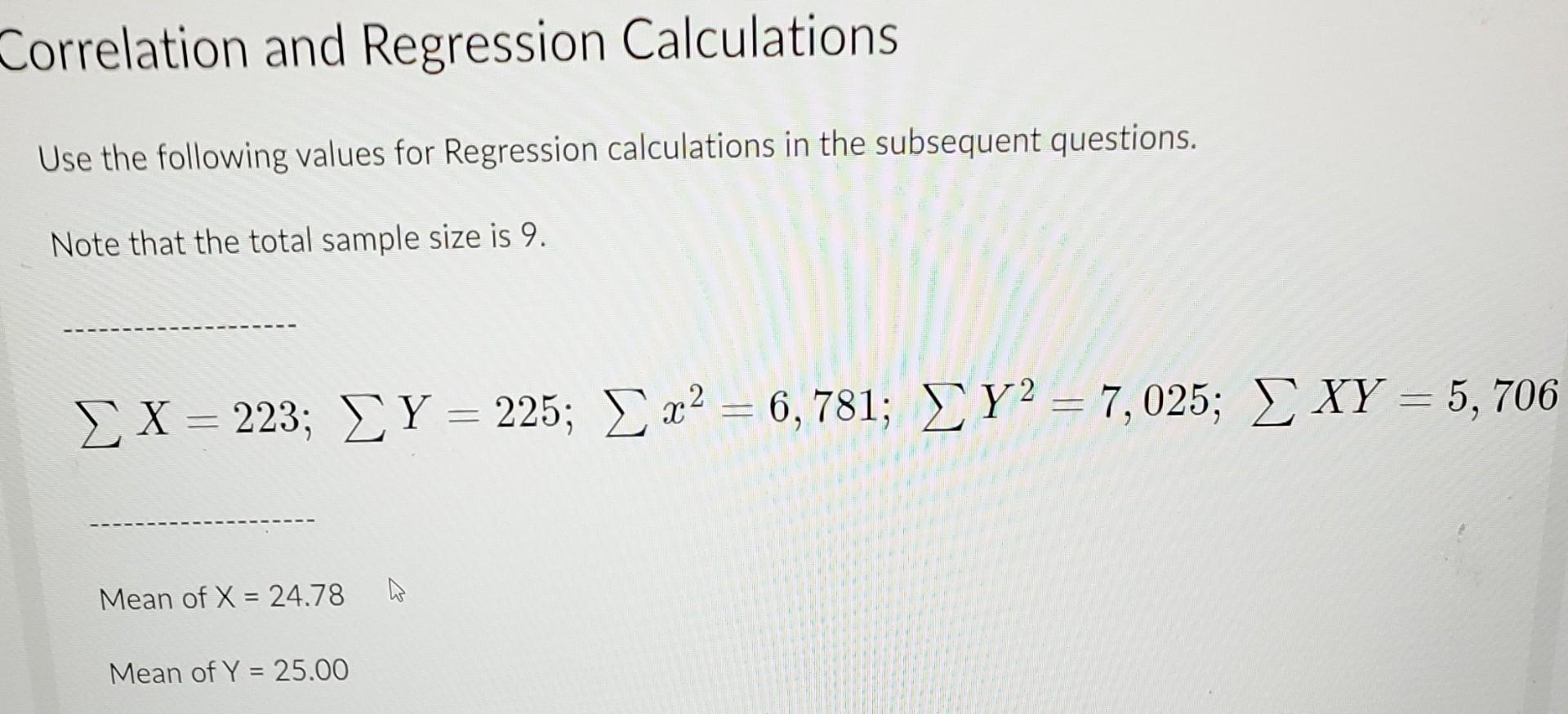 Solved Correlation And Regression Calculations Use The | Chegg.com