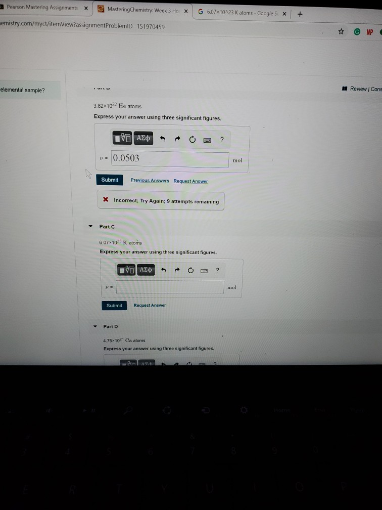 Solved Pearson Mastering Assignments MasteringChemistry: | Chegg.com
