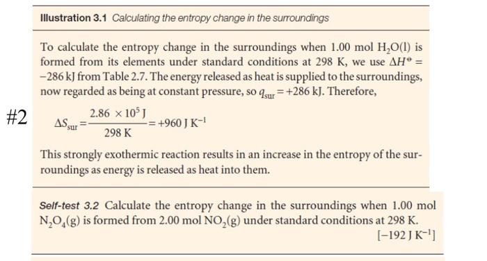Solved Illustration 3.1 Calculating the entropy change in | Chegg.com