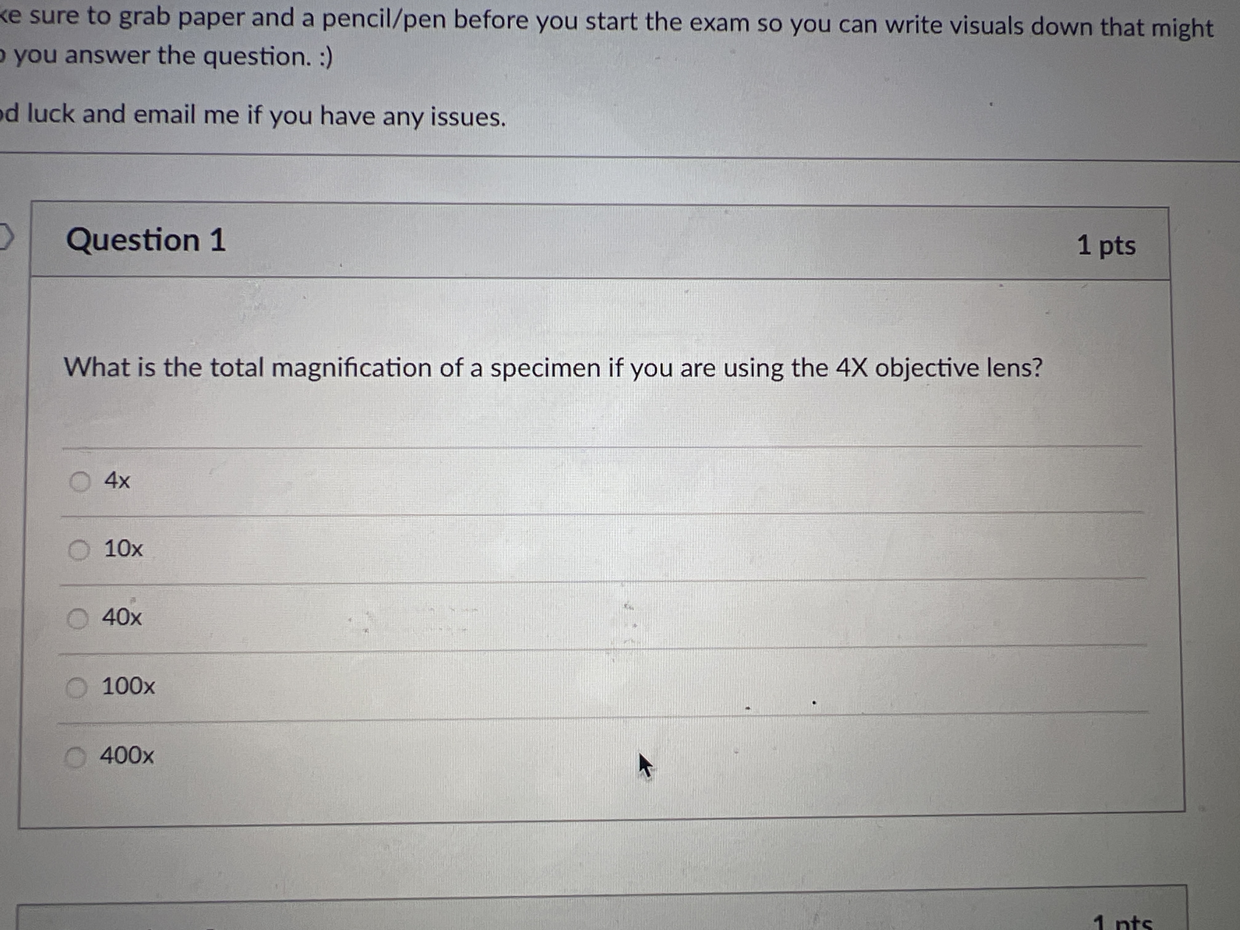 Solved Question 1What is the total magnification of a | Chegg.com