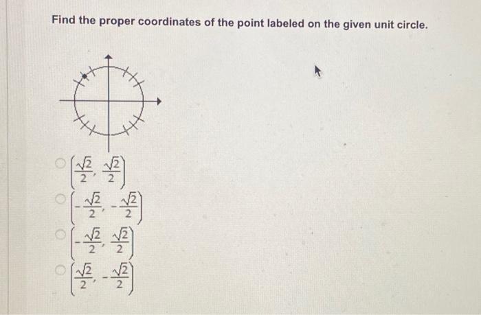 Solved Find the proper coordinates of the point labeled on | Chegg.com