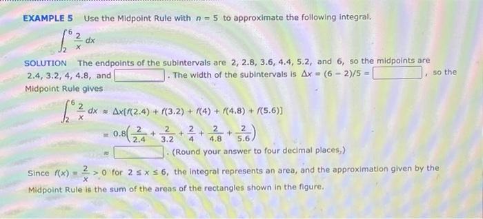 Solved EXAMPLE 5 Use the Midpoint Rule with n = 5 to | Chegg.com