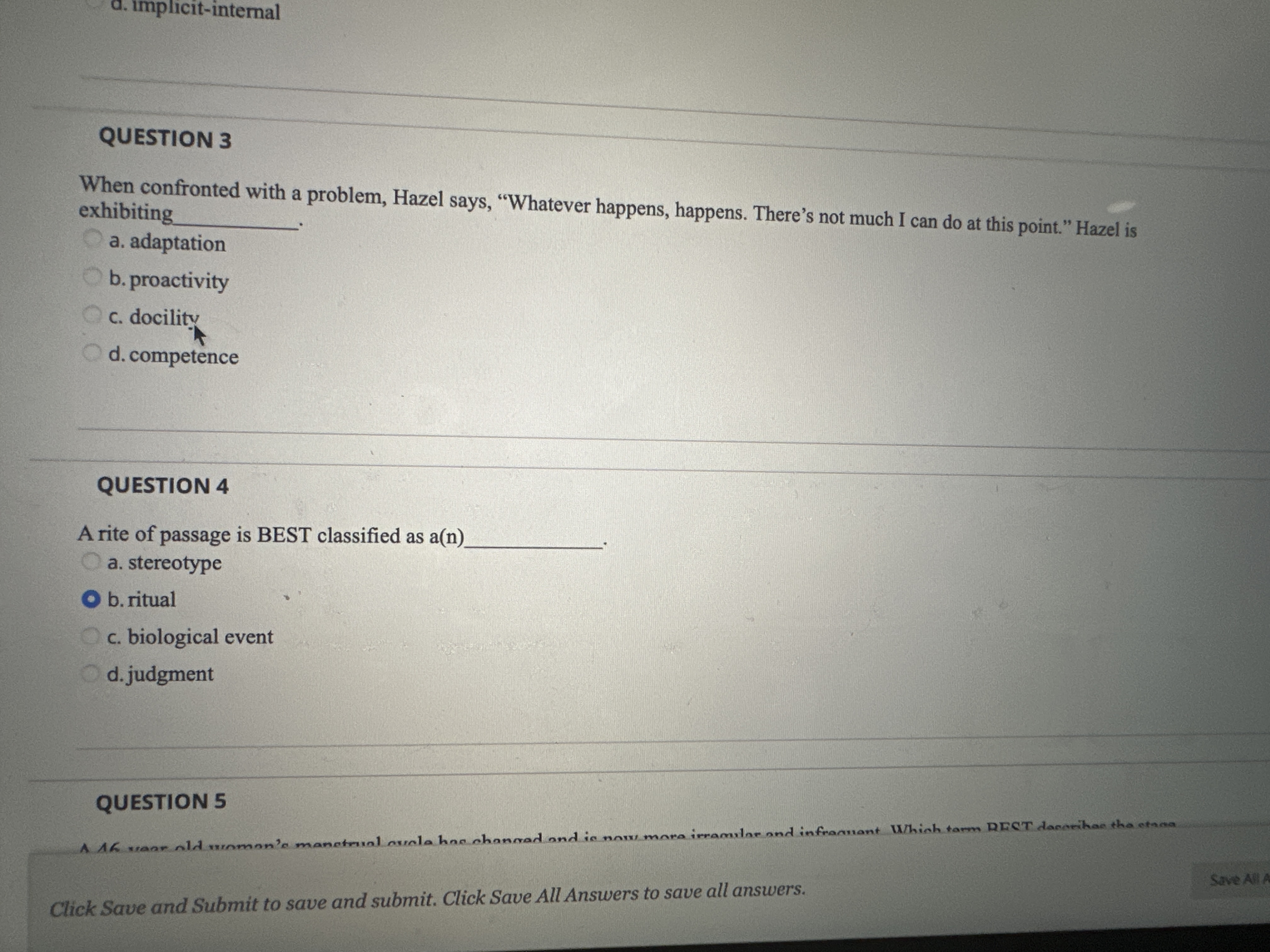 Solved QUESTION 3When confronted with a problem, Hazel says, | Chegg.com