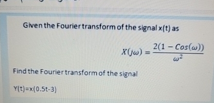 Solved Given the Fourier transform of the signal x(t) | Chegg.com