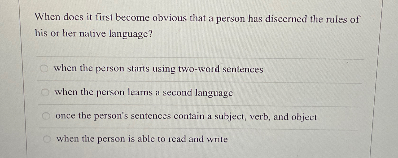 Solved When does it first become obvious that a person has | Chegg.com