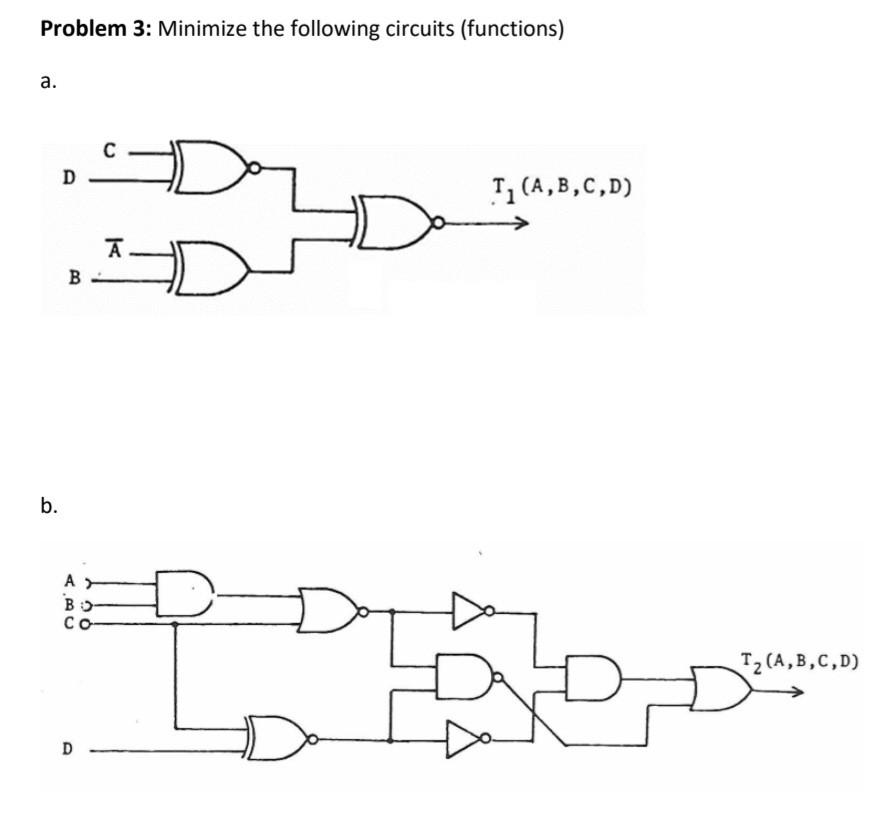 Solved Problem 3: Minimize the following circuits | Chegg.com