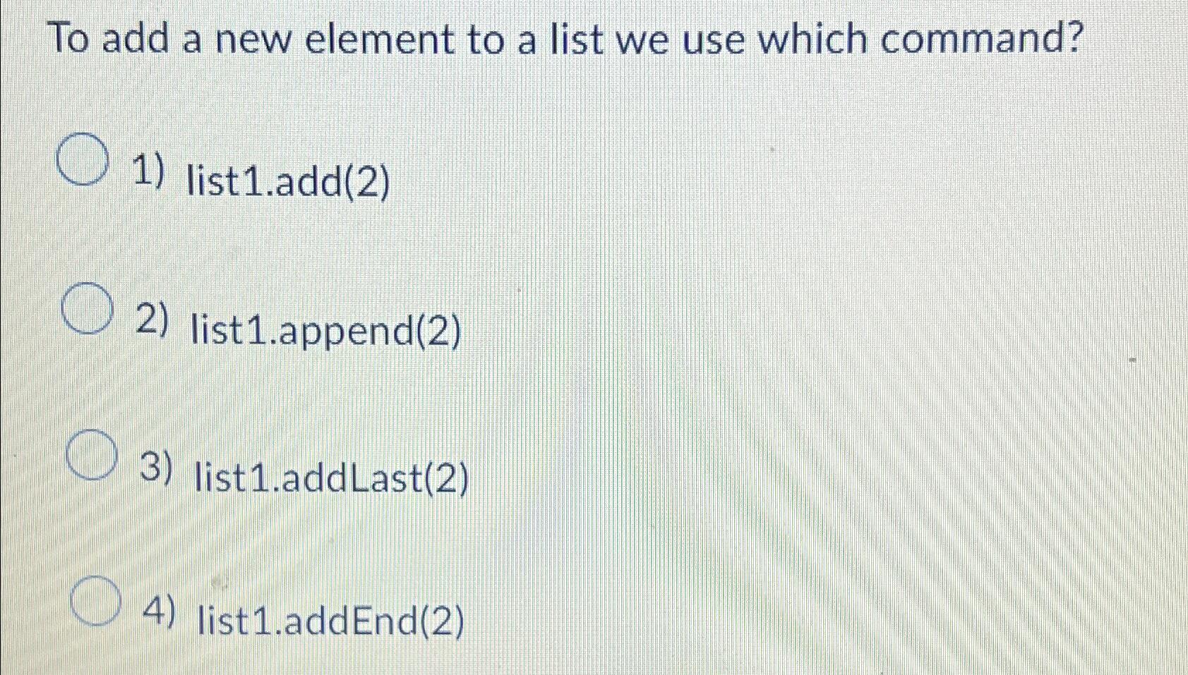 how to add new element to list