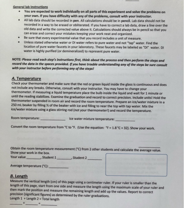 Solved General lab Instructions • You are expected to work | Chegg.com